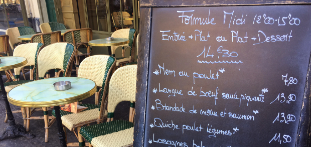 a restaurant menu board with optimized menu descriptions
