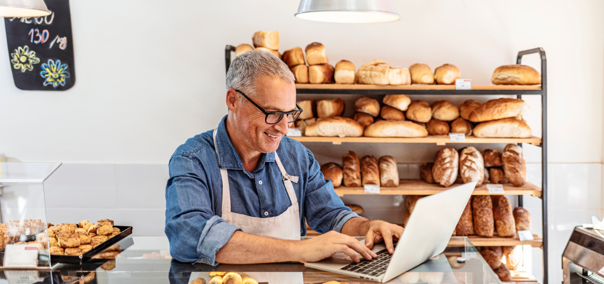 Cafe owner building a restaurant website